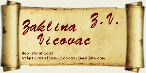 Žaklina Vićovac vizit kartica